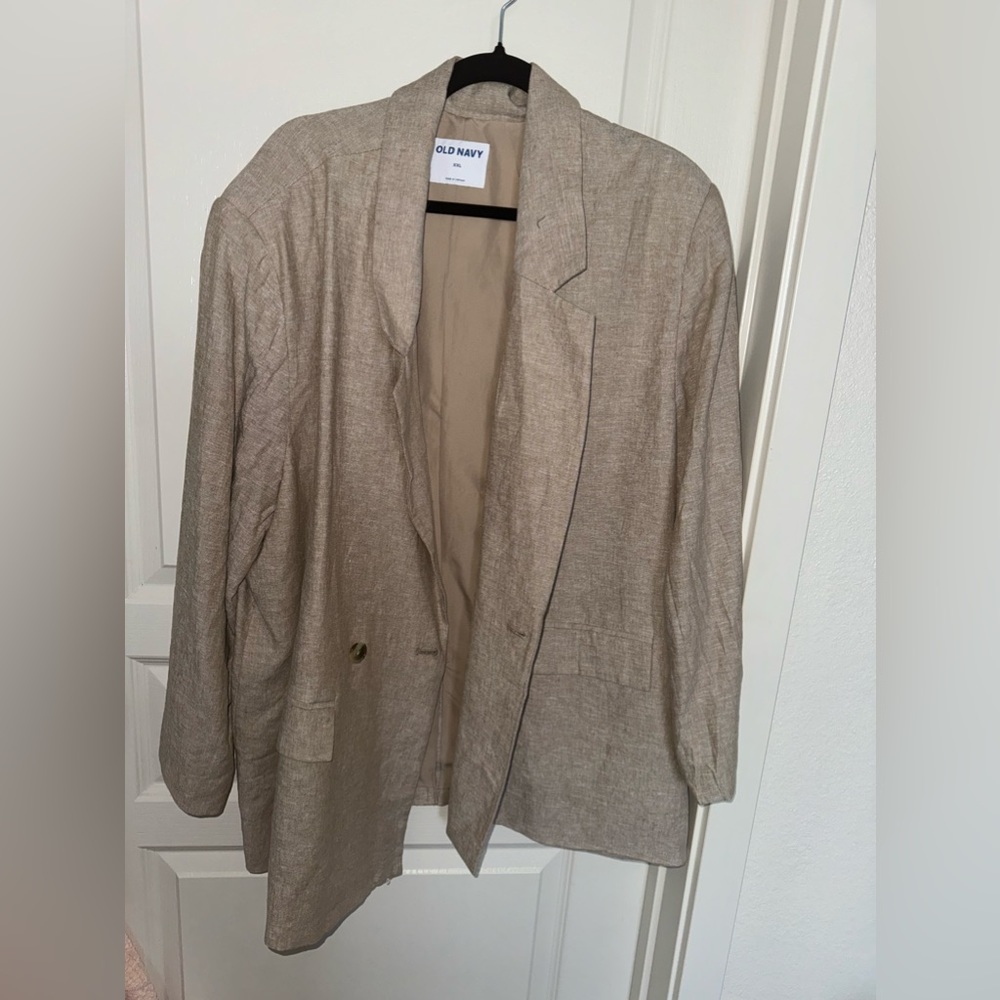 Crème linen style blazer